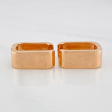 Candongas Cuadradas Lisas 6.3g / 1/2 in Oro Rosa 18K