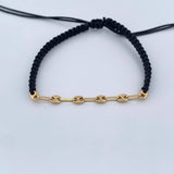 Black Woven Bracelet GC 0.45gr / 18K Yellow Gold %