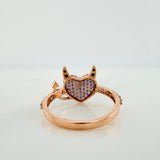 Anillo Corazon Devil 2.6gr / T5 3/4 / Tres Oros 18K &