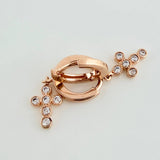 Candongas Redondas Cruz 3.15gr / 3/4 in / Oro Rosa 18K $