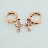 Candongas Redondas Cruz 3.15gr / 3/4 in / Oro Rosa 18K $