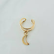 Hanging Moon Earcuff Piercing 0.9g / 1/2 in / Yellow Gold 18K $