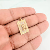 Saint Michael Plaque Pendant 3.5g / 1 1/4 in / Yellow Gold 18K $