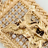 Saint Michael Plaque Pendant 3.5g / 1 1/4 in / Yellow Gold 18K $