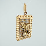 Saint Michael Plaque Pendant 3.5g / 1 1/4 in / Yellow Gold 18K $