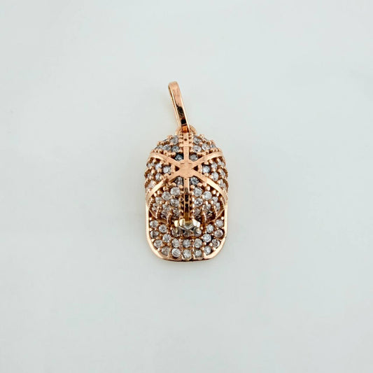 Dije Gorra NY 2.1gr / 3/4 in / Dos Oros Blanco Rosa 18K $