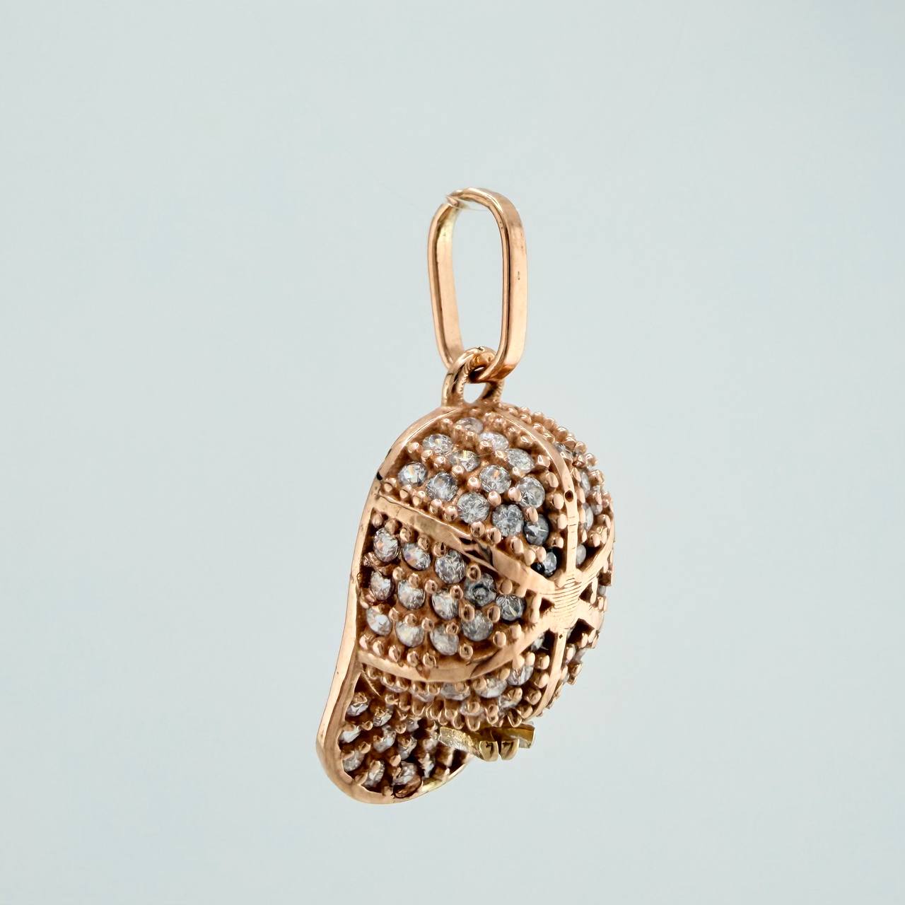 Dije Gorra NY 2.1gr / 3/4 in / Dos Oros Blanco Rosa 18K $