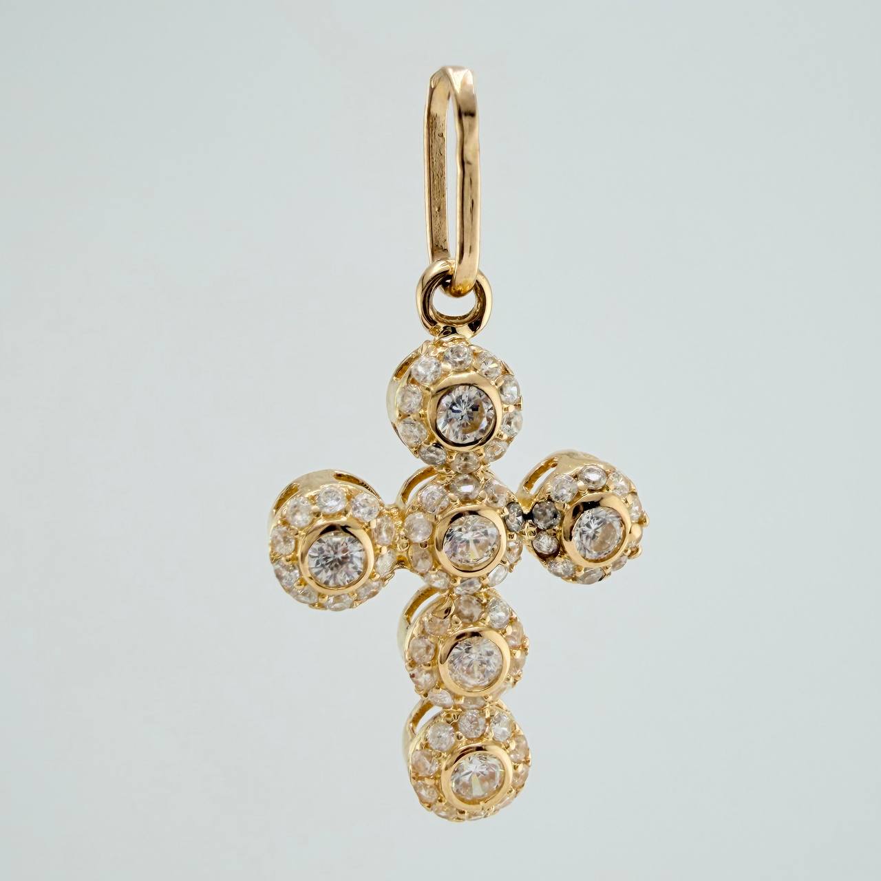 Dije Cruz Tupida 1.5gr / 1 in / Oro Amarillo 18K $