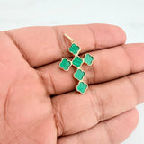 Clover Cross Pendant 2.55g / 1 1/2 in / Yellow Gold Nac.Esp. 18K $