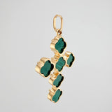Clover Cross Pendant 2.55g / 1 1/2 in / Yellow Gold Nac.Esp. 18K $