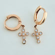 Candongas Redondas Cruz 3.15gr / 3/4 in / Oro Rosa 18K $