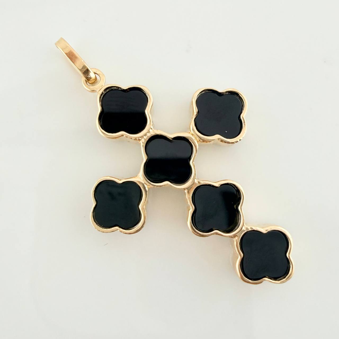 Clover Cross Pendant 2.65g / 1 1/2 in / Yellow Gold Nac.Esp. 18K $