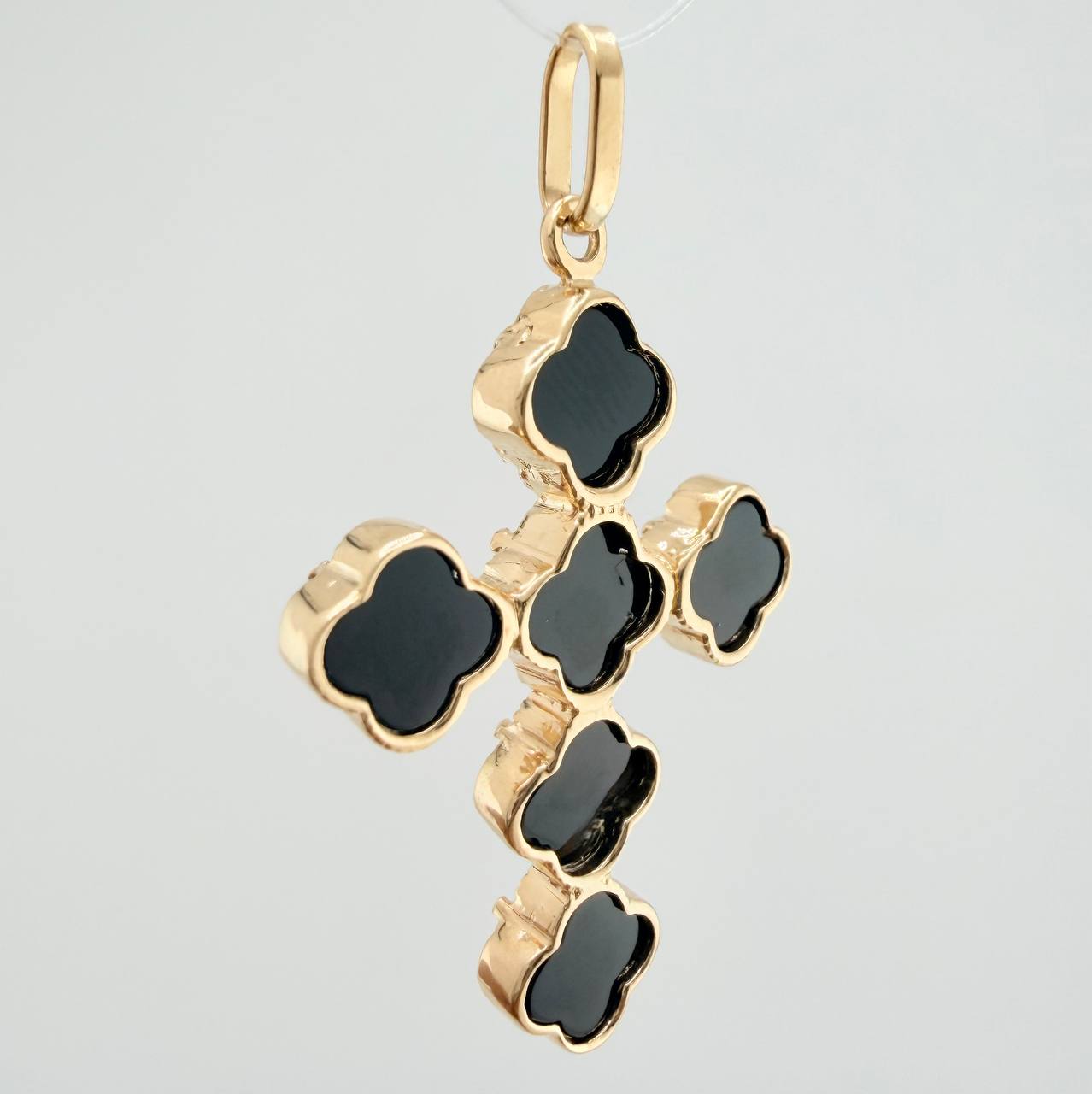 Clover Cross Pendant 2.65g / 1 1/2 in / Yellow Gold Nac.Esp. 18K $