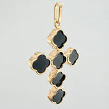 Clover Cross Pendant 2.65g / 1 1/2 in / Yellow Gold Nac.Esp. 18K $