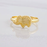 Anillo Elefante Diamantado 1g / T7 1/2 Oro Amarillo 18K