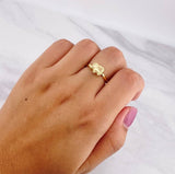 Anillo Elefante Diamantado 1g / T7 1/2 Oro Amarillo 18K