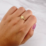 Diamond Cut Clover Ring 0.8g / T7 3/4 18K Yellow Gold