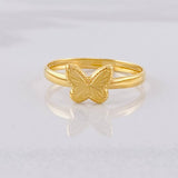 Anillo Mariposa Diamantada 0.8g / T8 1/4 Oro Amarillo 18K
