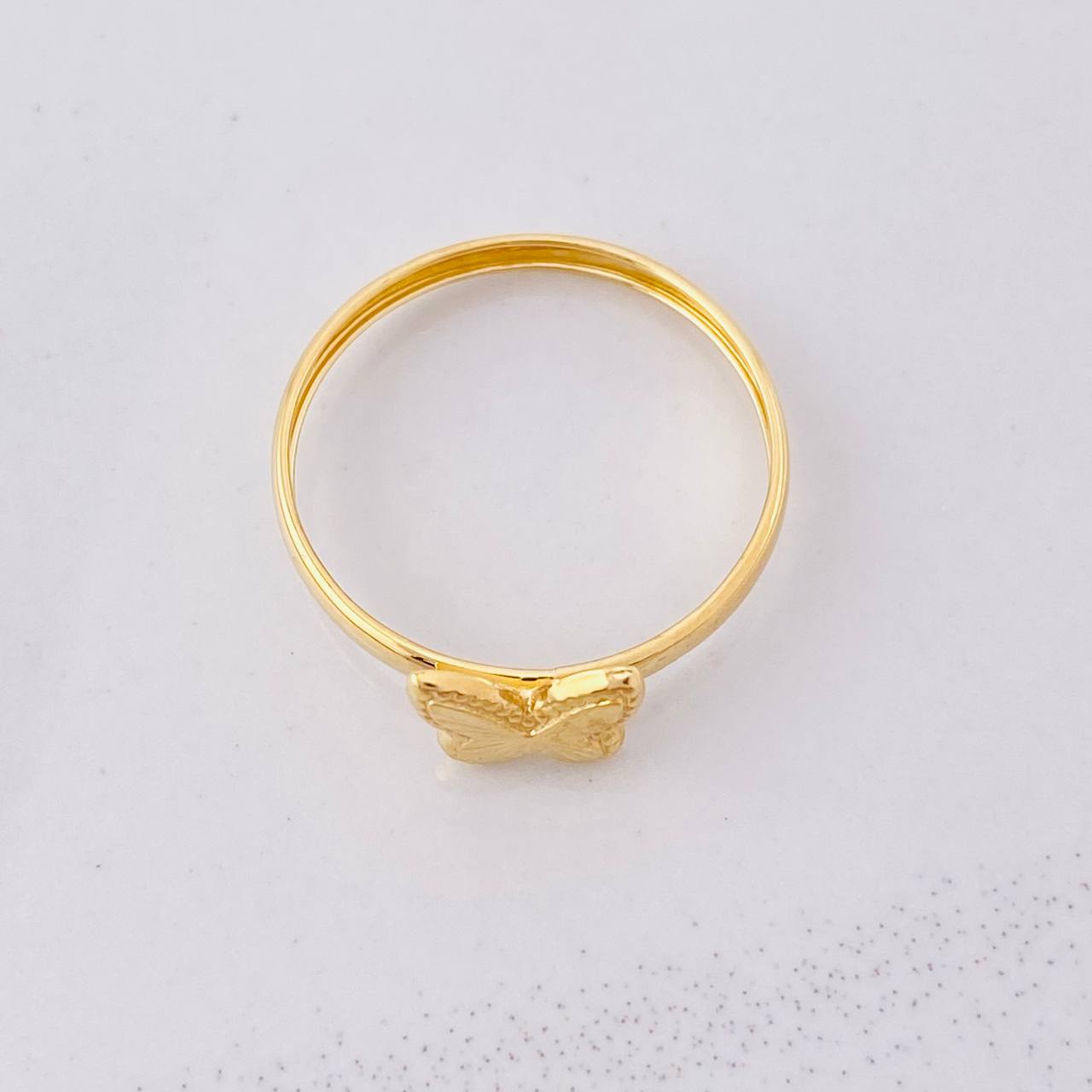 Anillo Mariposa Diamantada 0.75g / T7 Oro Amarillo 18K