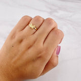Anillo Mariposa Diamantada 0.75g / T7 Oro Amarillo 18K