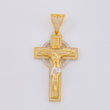 Dije Cruz Cristo 13.5g / 2 1/2 in Dos Oros Amarillo Blanco 18K