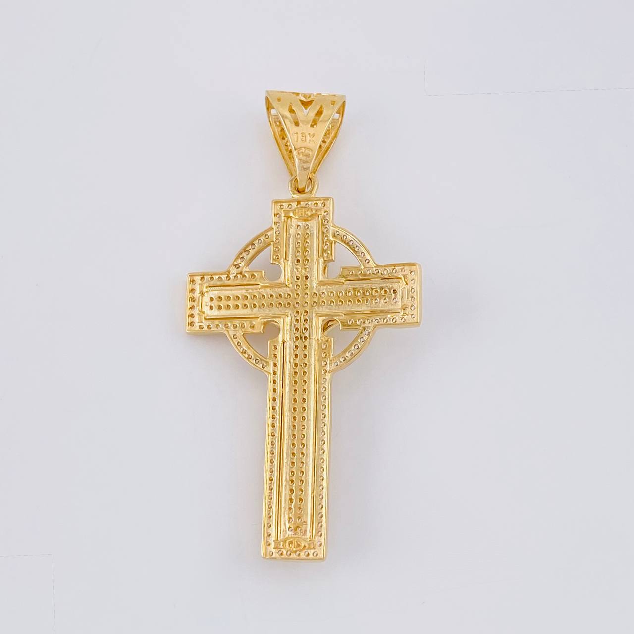Dije Cruz Cristo 13.5g / 2 1/2 in Dos Oros Amarillo Blanco 18K