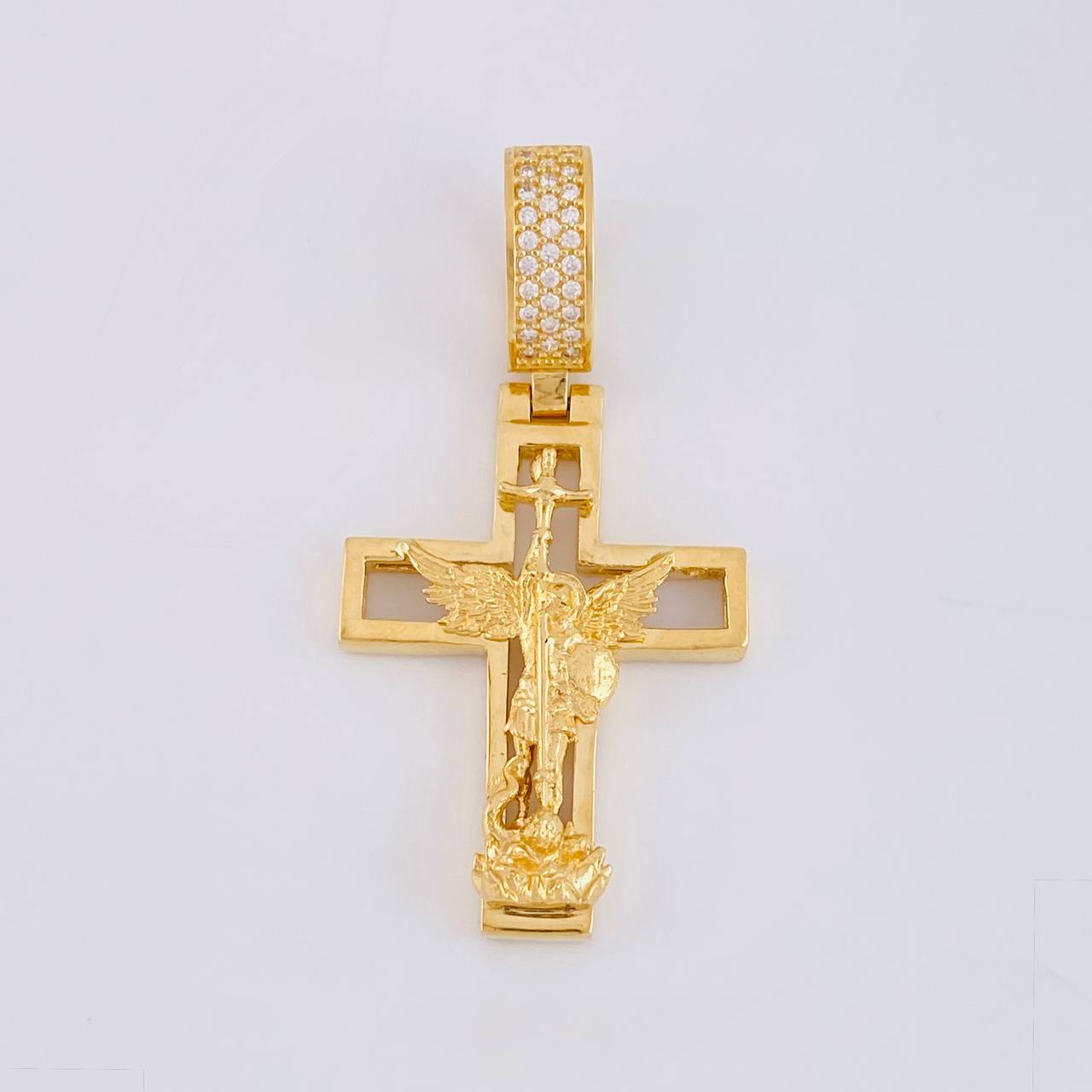 Dije Cruz San Miguel 12.1g / 2 in Oro Amarillo 18K