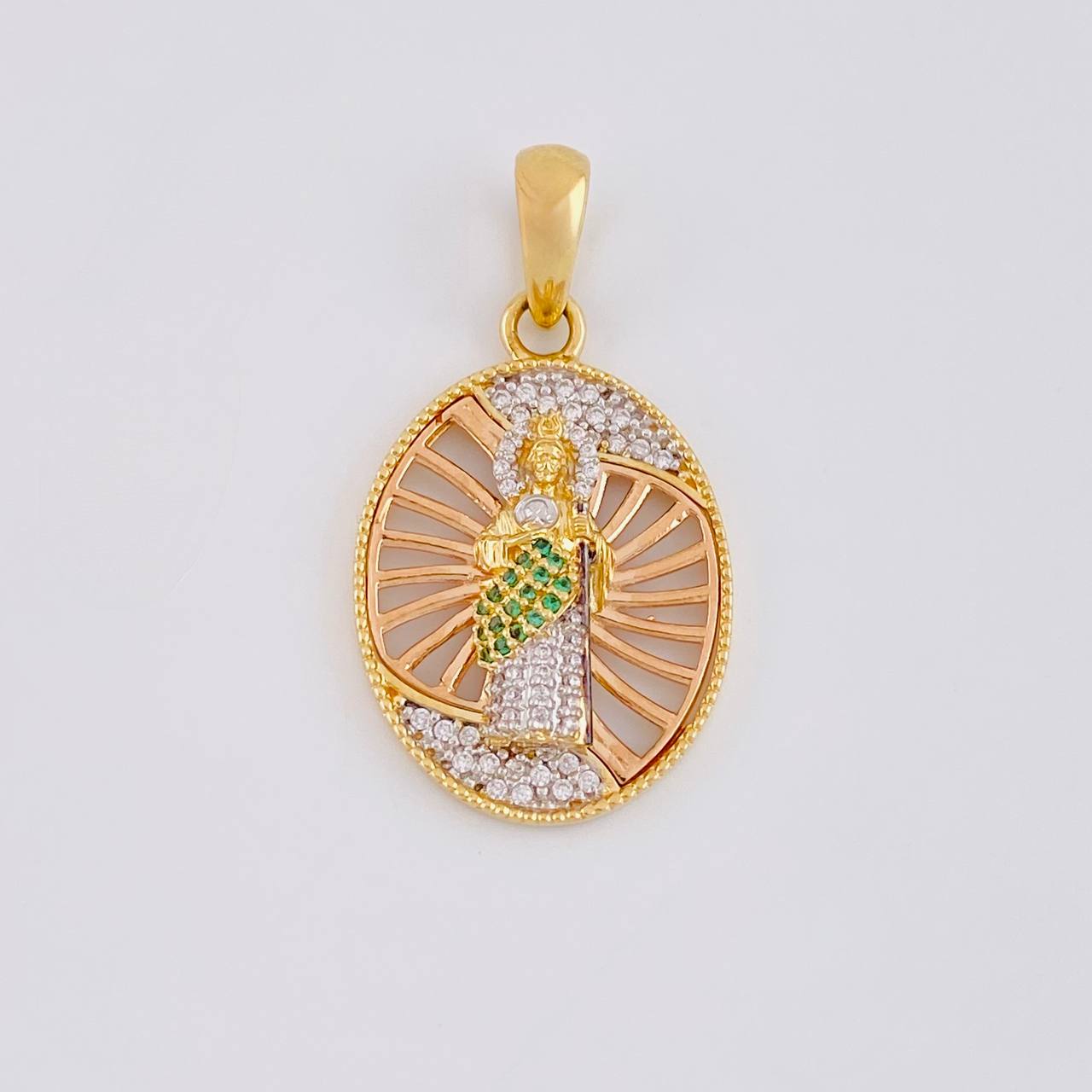 Pendant San Judas 4.4g / 1 1/4 in Three Golds 18K
