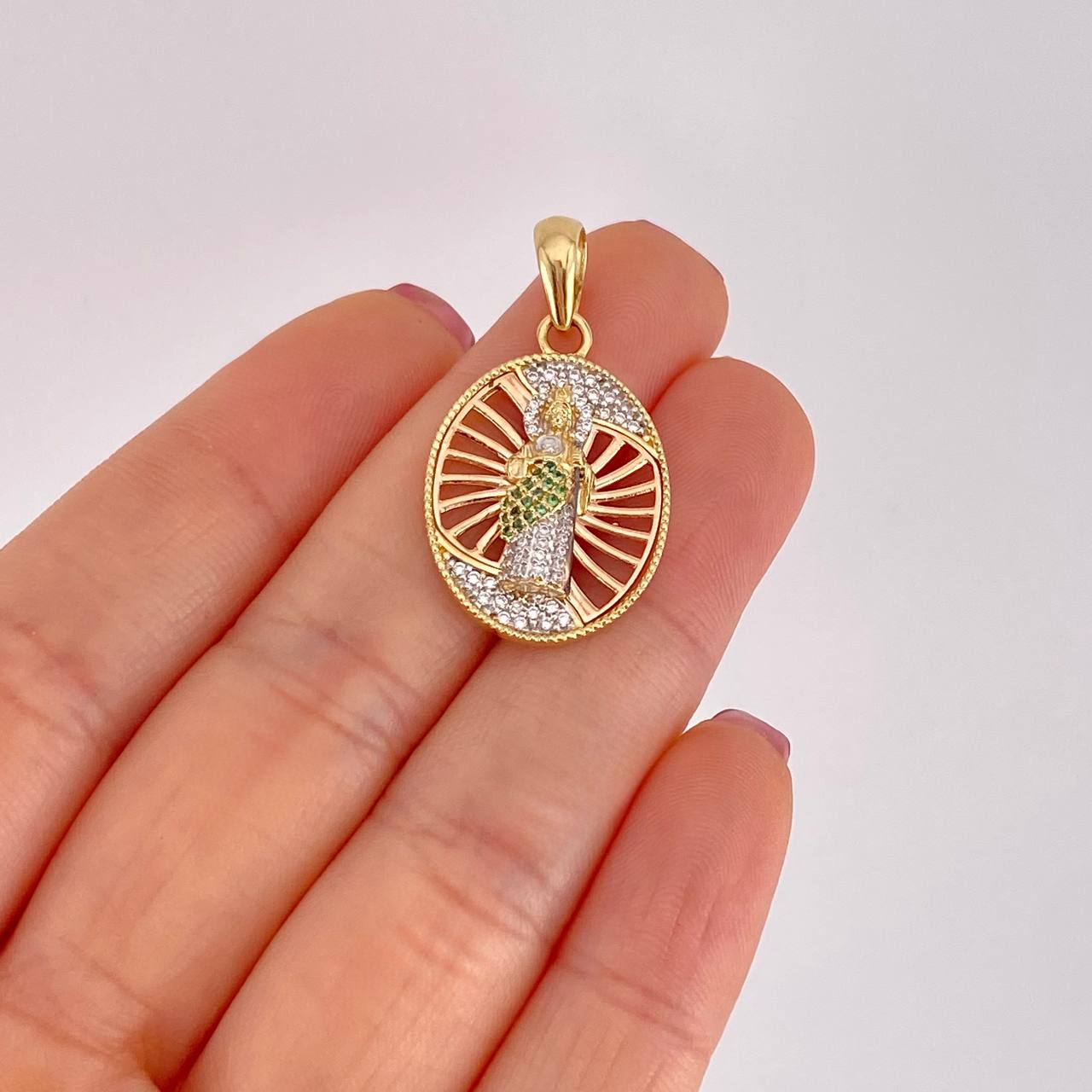 Pendant San Judas 4.4g / 1 1/4 in Three Golds 18K