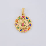 Dije Bordeado Corazones Virgen Guadalupe 3.85g / 1 in Oro Amarillo 18K