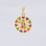 Dije Bordeado Corazones Virgen Guadalupe 3.85g / 1 in Oro Amarillo 18K