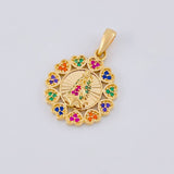 Dije Bordeado Corazones Virgen Guadalupe 3.85g / 1 in Oro Amarillo 18K