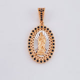 Dije Virgen Guadalupe 4.35g / 1 1/4 in Dos Oros Blanco Rosa 18K