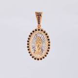 Dije Virgen Guadalupe 4.35g / 1 1/4 in Dos Oros Blanco Rosa 18K