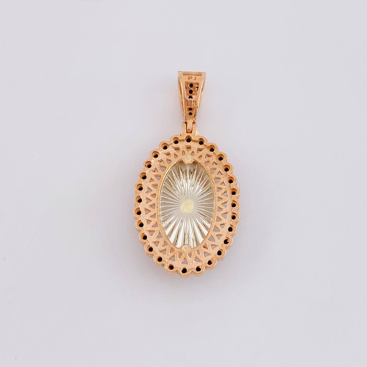 Dije Virgen Guadalupe 4.35g / 1 1/4 in Dos Oros Blanco Rosa 18K