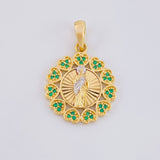 Pendant Bordered Hearts Saint Jude 3.4g / 1 in Two-Tone Yellow White 18K Gold