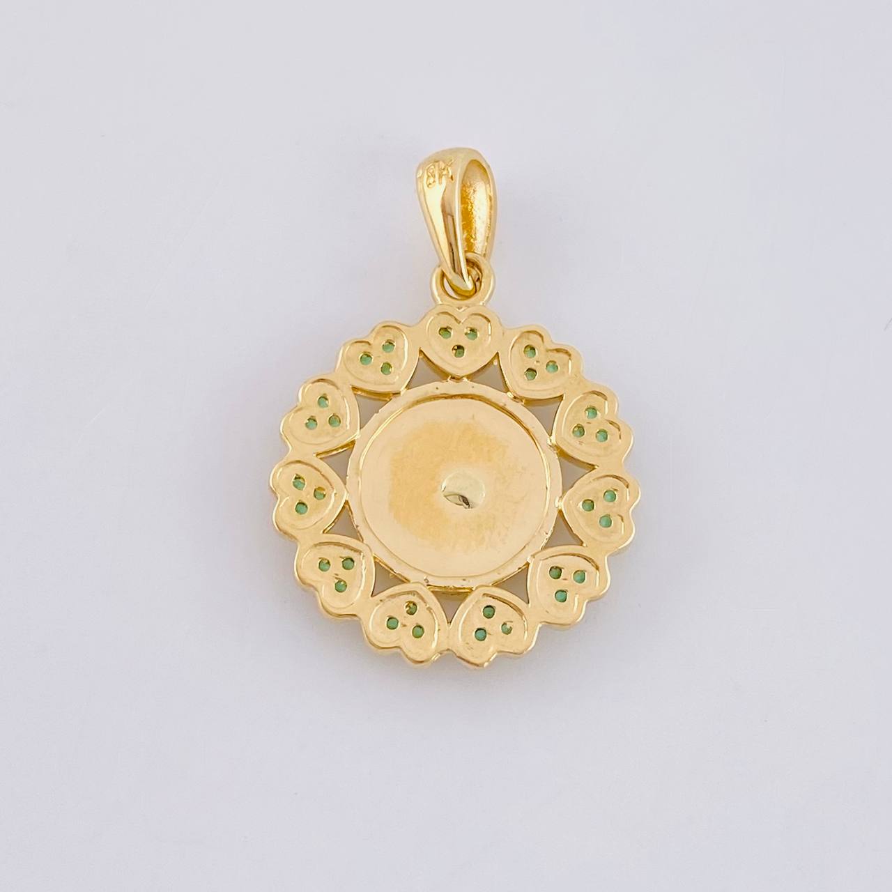Pendant Bordered Hearts Saint Jude 3.4g / 1 in Two-Tone Yellow White 18K Gold