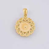 Pendant Bordered Hearts Saint Jude 3.4g / 1 in Two-Tone Yellow White 18K Gold