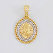 Dije Borde Estrellado Virgen Guadalupe 3g / 1 in Dos Oros Amarillo Blanco 18K