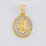 Dije Borde Estrellado Virgen Guadalupe 3g / 1 in Dos Oros Amarillo Blanco 18K