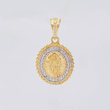 Dije Borde Estrellado Virgen Guadalupe 3g / 1 in Dos Oros Amarillo Blanco 18K