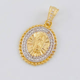 Dije Borde Estrellado Virgen Guadalupe 3g / 1 in Dos Oros Amarillo Blanco 18K