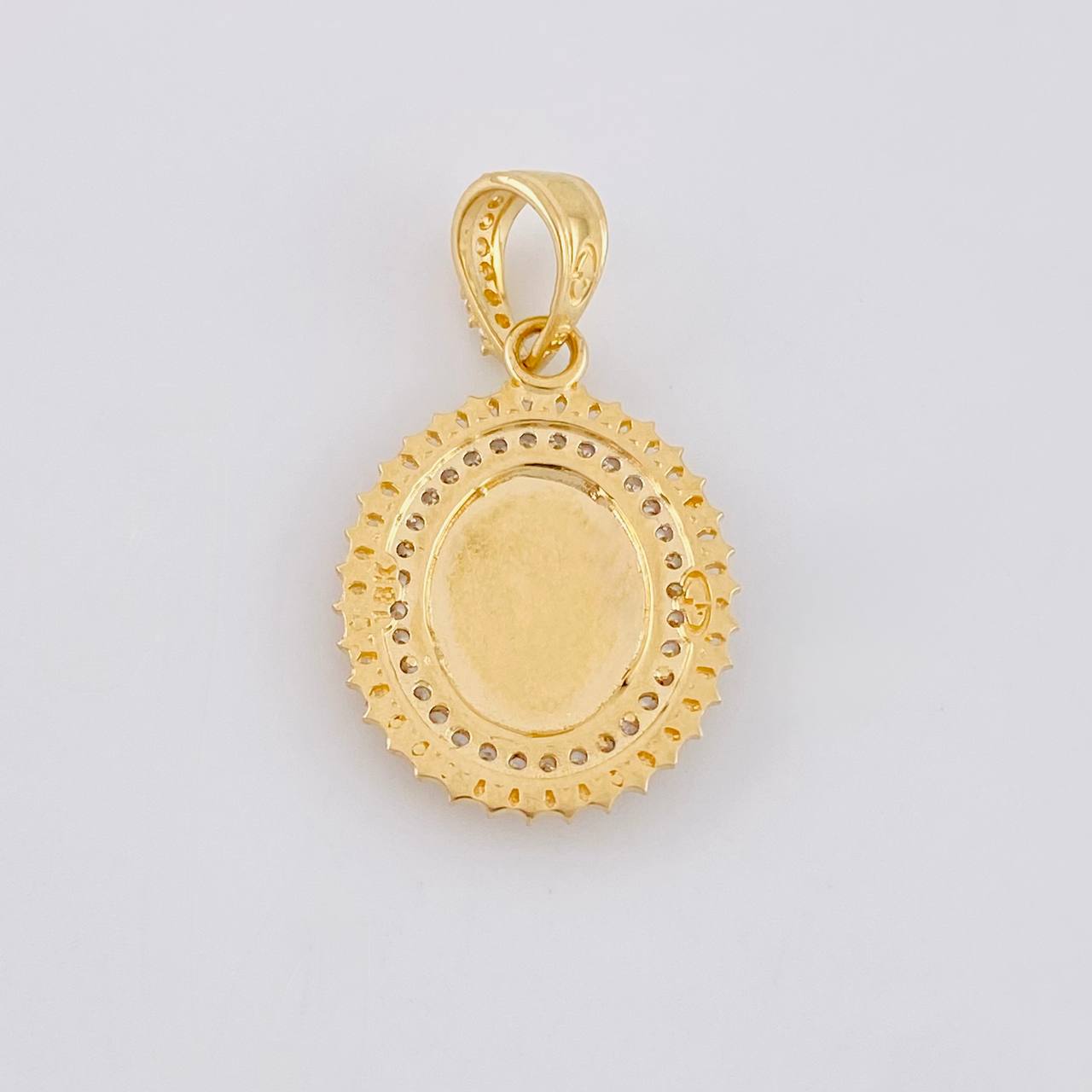 Dije Borde Estrellado San Miguel 3g / 1 in Dos Oros Amarillo Blanco 18K