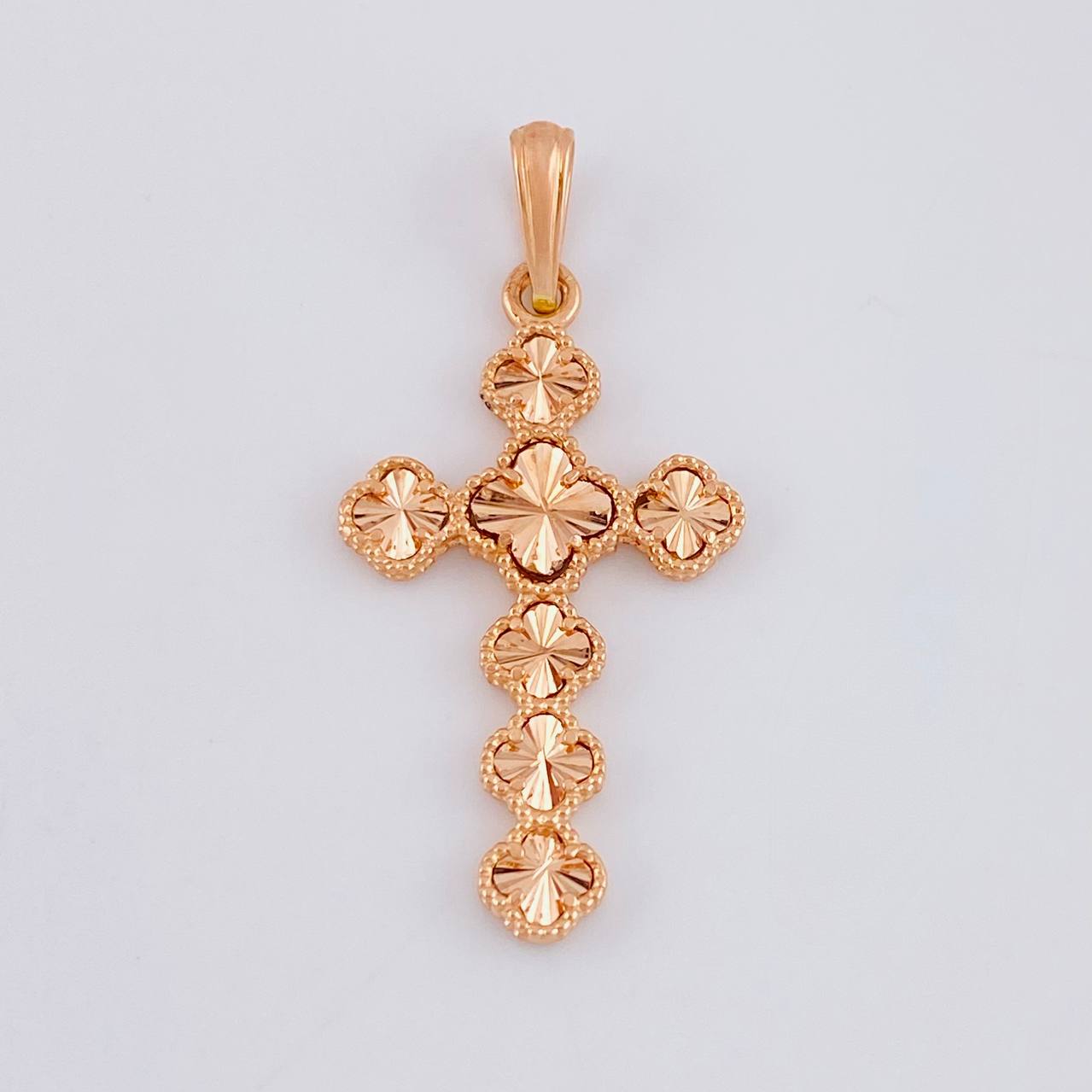 Dije Trebol Diamantado 2.65g / 1 1/2 in Oro Rosa 18K