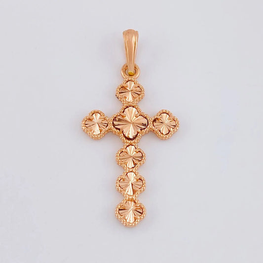 Clover Cross Pendant 2.75g / 1 1/2 in 18K Rose Gold