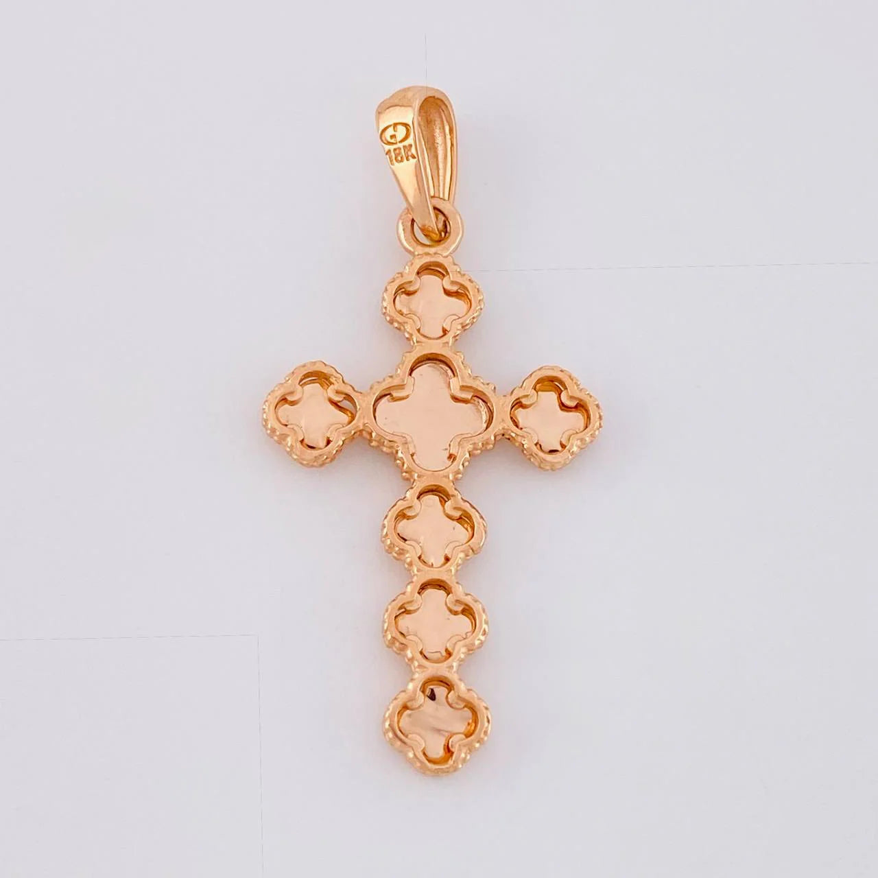 Dije Cruz Trebol 2.75g / 1 1/2 in Oro Rosa 18K