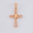 Diamond Cut Clover Cross Pendant 1.8g / 1 1/4 in 18K Rose Gold