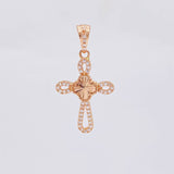 Diamond Cut Clover Cross Pendant 1.8g / 1 1/4 in 18K Rose Gold