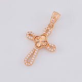 Diamond Cut Clover Cross Pendant 1.8g / 1 1/4 in 18K Rose Gold