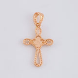 Diamond Cut Clover Cross Pendant 1.8g / 1 1/4 in 18K Rose Gold